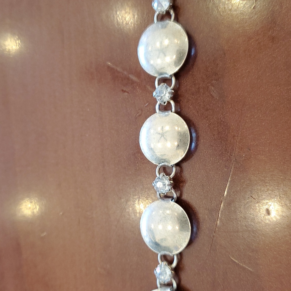 Silvertone & Rhinestone Bracelet - Picture 4 of 4